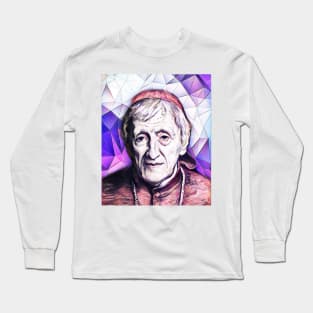 John Henry Newman Pink Portrait | John Henry Newman Artwork 8 Long Sleeve T-Shirt